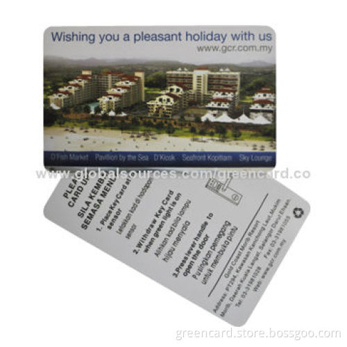 Key Access Control Cards, Made of PVC or PETG Material, Measures 85.5 x 54mm, Used for Hotels, Doors